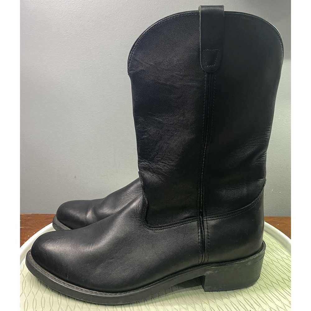 Santa Fe Men's Western Leather Cowboy Biker Riding Rodeo Boots Black Sz.14 B - Picture 3 of 13